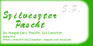 szilveszter pascht business card